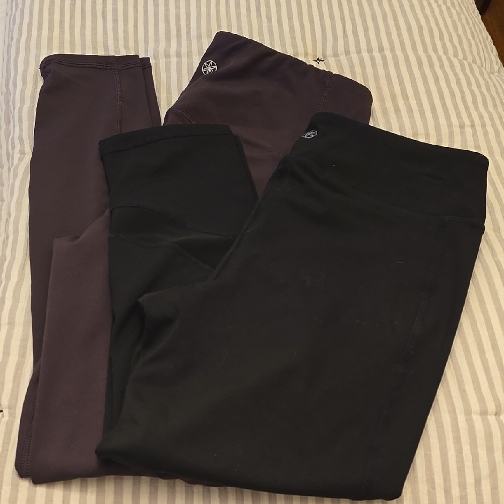 Pair of Gaiam Leggings;Black and Purple